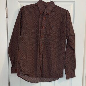 Cinch Men's rusty orange Patterned Button Down Shirt